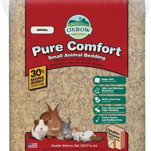 Oxbow Animal Health Pure Comfort Bedding, Rabbit, Hamster, & Guinea Pig Bedding, Bunny Supplies for Litter Box, Pet Safe, 99.9% Dust Free, Natural, 56 Liter Bag