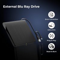 External Blueray/Dvd Drive for Pc, Portable External Blu-ray Drives Support 50G Disc Read/Write, USB 3.0 Type-C Blu Ray Burner for Laptop, Blu Ray Drive Compatible with Windows XP/7/8/10/11 MacOS - Image 4
