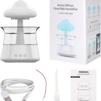 Cloud Rain Humidifier for bedroom with Soothing Rain Sounds - Bedroom Sleep Aid, Waterfall Night Light, Mushroom Design Air Moisturizer for bedroom and living room (White) - Image 9