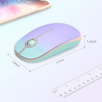 Unipows Wireless Mouse - 2.4G Slim Portable Computer Mouse with Nano Receiver, Less Noise Mobile Optical Mice for Notebook, PC, Laptop, Desktop (Gradient Mint Green) - Image 6