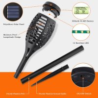 10Pack Solar Lights Outdoor, Solar Torch Lights Outdoor Flickering Flame for Halloween Decorations, Waterproof Garden Light Solar Powered , Torches Flame Light for Outside Halloween Decor Yard Garden - Image 6