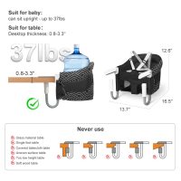 MTWML Hook On High Chair with Tray,Portable Baby High Chair That Attaches to Table,Clip On Fast Table Seat for Babies and Toddlers.Baby Feeding Seat for Dining Tables and Counter(Stripe-Black) - Image 3