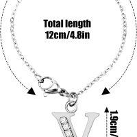 Letter Pendant for Stanley Cup, Rhinestones Pendant Alphabet Chain Personalized Identification Name ID Letter Handle Accessories for Water Bottle Tumbler Stanley Cup - Image 2
