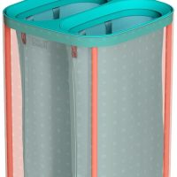 Joseph Joseph Tota Pop 60 liter/15.8 gallon Laundry Hamper Separation Basket with lid, 2 Removable Washing Bags with Handles- Coral/Green - Image 4