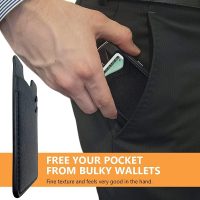 Phone Card Holder, Leather Phone Wallet Stick On, Card Holder for Back of Phone Credit Card Holder for Phone Case Compatible with Most of Cell Phone (iPhone, Samsung) - 2Pack Black - Image 3