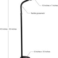 Brightech Litespan - Bright LED Floor Reading Lamp for Over Chair Crafts and Reading, Estheticians' Light for Lash Extensions, Adjustable Standing Lamp for Living Room, Bedroom, Office - Jet Black - Image 9