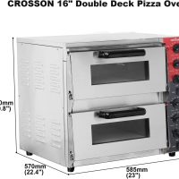 CROSSON ETL listed Commercial Double Deck 16 inch Countertop Electric Pizza Oven with pizza stone, Multipurpose Indoor Pizza oven for Restaurant use,120V/3200W - Image 5