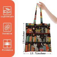 Cat Tote Bag Cute Cats Gift Stuff Canvas Shopping Travel Beach Bag Funny Cat Themed Gifts for Women Reusable Grocery Bags - Image 2