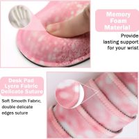 Large Mouse Pad and Keyboard Wrist Rest, Desk Pad for Keyboard and Mouse, 4-in-1 Large Gaming Mouse Pad with Wrist Support, Desk Mat for Home Office Study Game-Pink Stay Positive - Image 5