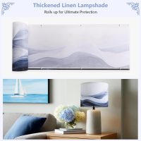 Lamp Shades set of 2 with Waves and Oceans, 13x13x10in Fabric Lamp Shades for Table Lamps, Blue lamp shades, Support Spider and E26 Base, Drum Lamp Shades - Image 7