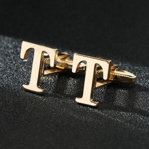 Men's Initial Cufflinks Classic Gold Cufflinks BLC273-P