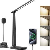 Honeywell Desk Lamp for Home Office, Dimmable LED Desk Light with USB A+C Dual Charging, 4 Modes Brightness Touch Lamp with Timer, Eye Caring Foldable Reading Light, Table Lamp for Study Nightstand - Image 8