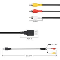 YACSEJAO USB to 3RCA Cable 5 Feet/1.5M USB Male to 3 RCA Male Jack Splitter Audio Video AV Composite Adapter Cable for Vizio tv & Video - Image 4