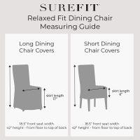 SureFit Home Decor Essential Twill Full Length Dining Room Chair One Piece Slipcover, Relaxed Fit, 100% Cotton, Machine Washable, White Color - Image 4