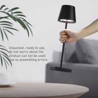HASUN 2 Pack LED Cordless Rechargeable Table Lamp, 5200mAh Battery Operated Desk Lamp Table Light, Aluminum Shell, 3 Color Stepless Dimming Up Waterproof for Coffee Table/Indoor/Camping (Black) - Image 2