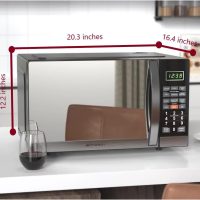 Emerson MWG1191SB Microwave with Built-in Grill Function, 1100W, LED Timer Display 11 Power Levels, 9 Preset Cooking Options, Removable Glass Turntable, Child Lock, 1.1 Cu. Ft, Stainless Steel - Image 6