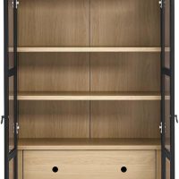 Modway EEI-6639-BLK-OAK Nolan Tall Arched Storage Display Cabinet, Black Oak - Image 5