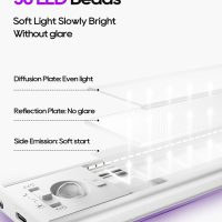 2 Pack Under Cabinet Lighting, 3 Color Temperature Motion Sensor Light Indoor, 2200mAh Rechargeable Closet Lights Motion Sensored, Adjustable Brightness, Under Counter Lights for Kitchen - Image 3
