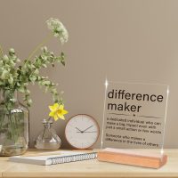 Appreciation Gifts for Leader Boss Mentor Coworker Teacher Difference Maker Gift Difference Maker Definition Clear Desk Decorative Sign Acrylic Sign With Stand for Desk Table Shelf - Image 2