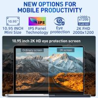 2-in-1 Mini Laptop: 10.95" 2K FHD IPS Touchscreen, In tel N95 CPU,16GB DDR5 RAM 512G SSD, Metal Body, Win 11 Pro/Office 2019, Full-Function Type-C, Fingerprint Sensor, Backlit Keyboard (16G+512GB) - Image 3