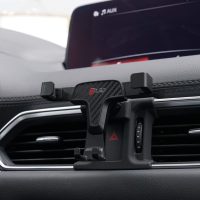 BEERTE Phone Holder fit for Mazda CX-5 2017-2025 Adjustable Air Vent Car Dashboard Cell Phone Mount Carbon Fiber Pattern Gravity Phone Mount fit for Any inches Smartphone - Image 5