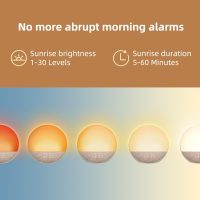 Sunrise Alarm Clock White Noise Machine: Natural Wake Up Light - Dimmable Clock with Bluetooth Speaker for Bedroom - 25 Sleep Sounds for Baby Adults Kids Putty - Image 2