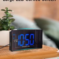 GOLOZA Projection Alarm Clock, Digital Clock with 180° Rotatable Projector, 3-Level Brightness Dimmer, Clear LED Display, USB Charger, Progressive Volume, 9mins Snooze,12/24H, for Bedroom - Image 5