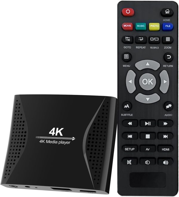 ACEMAX 4K Ultra-HD Digital Media Player for USB Drives and MicroSD Cards with 4K HDMI and Analogy AV, Digital Signage,Automatic Playback,Resume and Looping Capability,H.265 Videos Music Photos...