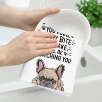 Funny French Bulldog Kitchen Towels, Absorbent Microfiber Decorative Dish Cloth Tea Towel, Waffle Soft Hand Towels for Kitchen Home Bathroom, Dog Lover Gifts 4 - Image 3