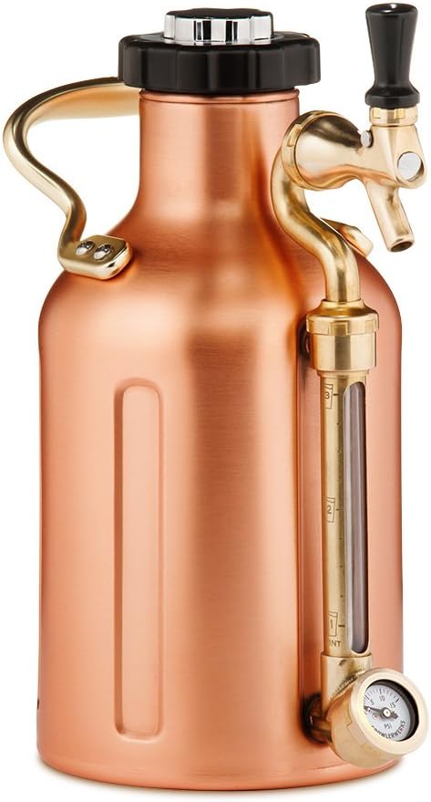 GrowlerWerks uKeg Carbonated Growler-Great Gift for Beer Lovers, 64 oz, Copper