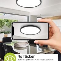 2PACK Flush Mount LED Ceiling Light Fixture Black, 12Inch 28Watt, Dimmable & 3000K-4500K-6000K 3 Color Selectable Ceiling Lamp 3200LM Low Profile Ceiling Light for Kitchen Bedroom Hallway Porch - Image 5