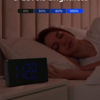 GOLOZA Projection Alarm Clock, Digital Clock with 180° Rotatable Projector, 3-Level Brightness Dimmer, Clear LED Display, USB Charger, Progressive Volume, 9mins Snooze,12/24H, for Bedroom - Image 3