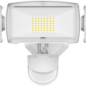 HGGH Motion Sensor Outdoor Lights – Flood Lights Outdoor Security Light, LED Floodlights IP65 Waterproof 6500K 60W 6200LM with 3 Adjustable Heads, Exterior Light for House, Backyard, Porch