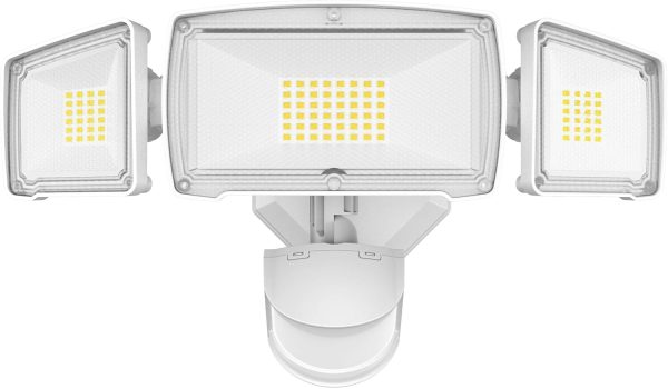 HGGH Motion Sensor Outdoor Lights – Flood Lights Outdoor Security Light, LED Floodlights IP65 Waterproof 6500K 60W 6200LM with 3 Adjustable Heads, Exterior Light for House, Backyard, Porch