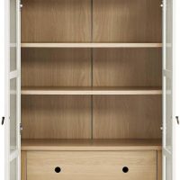Modway EEI-6639-WHI-OAK Nolan Tall Arched Storage Display Cabinet, White Oak - Image 6