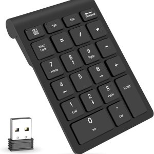 Foloda Wireless Number Pads, Numeric Keypad Numpad 22 Keys Portable 2.4 GHz Financial Accounting Number Keyboard Extensions 10 Key for Laptop, PC, Desktop, Surface Pro, Notebook