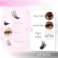 FADLASH DIY Lash Clusters Individual Eyeslash Extensions 40D Volume Eyelash Clusters Soft Band Wispy Natural Eyelash Extension Large Tray (40D-0.07-D, 8-16mm) - Image 7