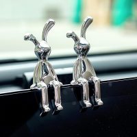 2 PCS Bunny Statue Home Decor Rose Gold Decorative Ornaments Easters Sculpture for Table Shelf Dinner Living Room Office Modern Style Trendy Car Decor Birthday Gifts for Women Men - Image 2