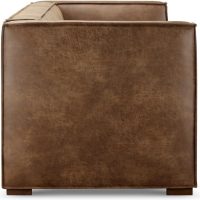 CHERS 83.3" Mid Century Modern Sofa, Luxury French Mixed Fabric Couch with Tight Back, Square Armrest Lounge Sofas for Living Room, Apartment, Bedroom, Office, Chestnut - Image 6