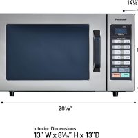 Panasonic NE-1054F Compact Light-Duty Countertop Commercial Microwave Oven with 10 Programmable Memory and Touch Screen Control, 1000W of Cooking Power, 0.8 Cu. Ft, Stainless Steel - Image 7