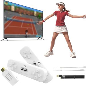 Plug and Play TV Video Game Console - Built-in 1000+ Games, with 2 2.4G Wireless Controllers and Motion Control, Instant Fun for Christmas and Birthday Gifts for Boys and Girls, White