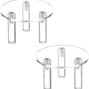 Clear Ring Jewelry Display Stand, 2 Sets Acrylic Organizer Pedestals for Rings & Earrings, Decorative Display Stands for Collectibles, Artifacts, Figurines, Memorabilia