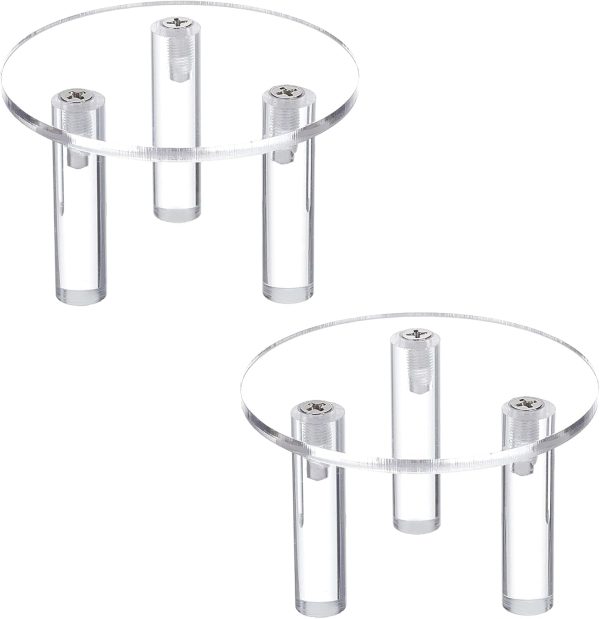 Clear Ring Jewelry Display Stand, 2 Sets Acrylic Organizer Pedestals for Rings & Earrings, Decorative Display Stands for Collectibles, Artifacts, Figurines, Memorabilia