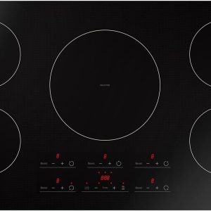 Empava 36 Inch Built-In Electric Induction Cooktop, 5 Zone Smooth Glass Surface, Touch Sensor Panel, Power Boost, Timer Control, Child Lock Feature, Hardwired Kitchen Appliance