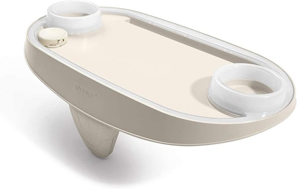 Intex 28520E Tablet Mobile Phone Spa Tray Accessory with White LED Light Strip and Cupholders for Smart Phone or Tablet, White