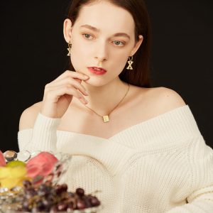 Gold Earrings with Charm Personalized Letter Drop Dangle Earrings for Women Dainty Jewelry