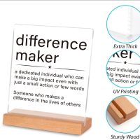 Appreciation Gifts for Leader Boss Mentor Coworker Teacher Difference Maker Gift Difference Maker Definition Clear Desk Decorative Sign Acrylic Sign With Stand for Desk Table Shelf - Image 4