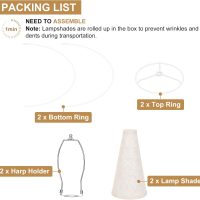 Empire Lamp Shades Set of 2, 6" Top x 16" Bottom x 10.8" High, Large Beige Lamp Shades for Table Lamps Floor Lamps, Natural Linen Lampshades Replacement, Spider, Harp Holders Included, Easy Assembly - Image 8