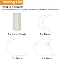 OUTON Beige Large Drum Lamp Shades for Floor Lamps, 16" Top x16" Bottom x 9" High, Easy to Assemble, Replacement Linen Lampshades for Table Lamps & Bedside Lamps (1.65" Spider) - Image 7