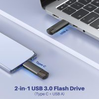 256GB USB C Flash Drive Dual USB 3.0 Flash Drive Type C + USB A Portable Type-C Flash Drive 2-in-1 USB-C Thumb Drive for Smartphone Tablet Computer Mac iPhone 15 Black - Image 3